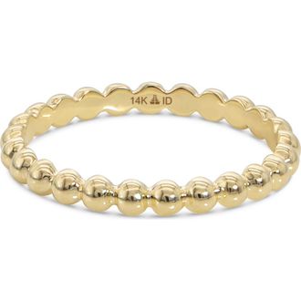 Devata Bead Ring in 14K Gold in Yellow Gold at Nordstrom, Size 8