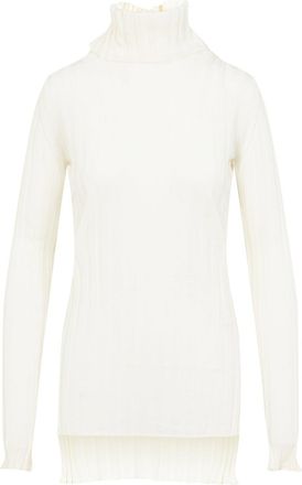 Carven Ecru Turtle Neck Underpinning Wool Pullover-Donna
