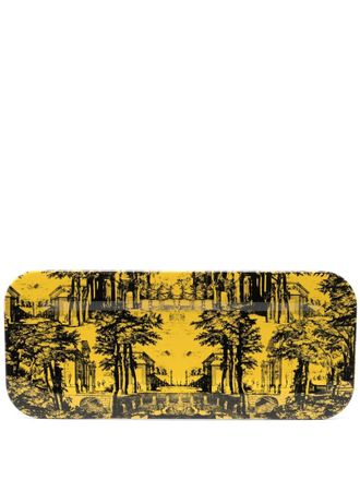 Fornasetti Vassoio Giardino Settecentesco 60cm x 25cm - Nero