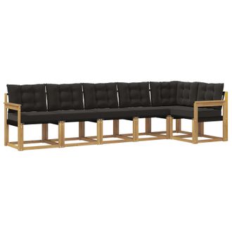 vidaXL Conjunto De Sof&aacute;s De Exterior Con Coj&iacute;n 6 Pcs Blanco Y Negro Vidaxl