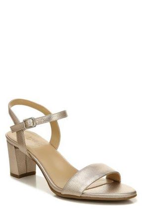 Naturalizer Bristol Block Heel Sandal - Wide Width Available in Warm Silver at Nordstrom Rack, Size 5.5