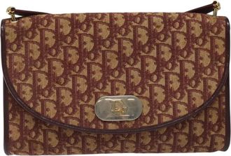 Dior Trotter Beige Canvas Shoulder Bag (Pre-Owned)