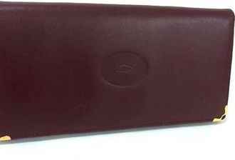 Cartier Bordeaux Leather Long Wallet (Bi-Fold) (Pre-Owned)