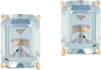 Mateo Bijoux Orecchini a bottone in oro giallo 14 carati con topazio