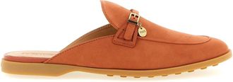 Tod's Silky Nubuck Sabot - Dames - Slip ons - Oranje - 39 EU - Leer - Schoenen