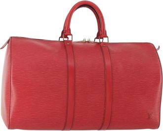 Louis Vuitton Pre-owned Weekend Bags, unisex, Red, Size: ONE SIZE Pre-owned Keepall Travel Bag