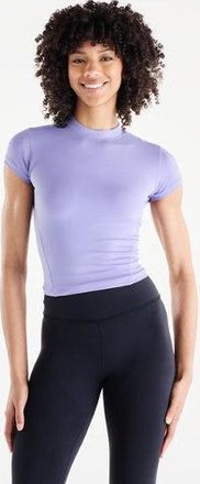 New Balance Womens NB Define Fitted T-Shirt in Purple Poly Knit, size X-Large