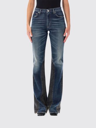 Haikure Jeans flared slim fit in denim di cotone con design patchwork a vita media