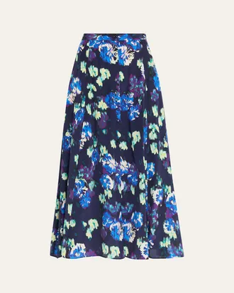 Ulla Johnson Rowan Silk Midi Skirt