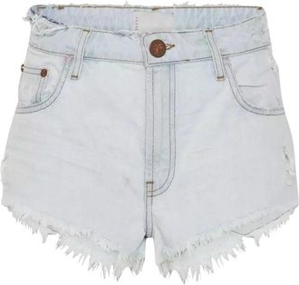 One Teaspoon Hoge Taille Denim Short Shorts - Dames - Denim shorts - Blauw - W23 - Denim - Korte Broeken