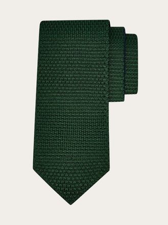 Ferragamo Men Silk and cashmere tie - Infinite Inspirations Green