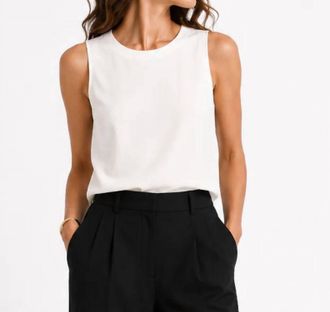 Lyss&eacute; Kavita Crewneck Sleeveless Top In Cream