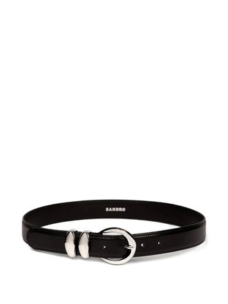 Sandro metal buckle leather belt - women - Calf Leather - 2 - Black