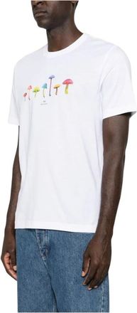 Paul Smith T-shirt met paddenstoelprint - Heren - T-shirts - Wit - M - Katoen - Tops
