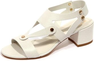 Tod's Korrel Effect Sandaal Off White Schoen - Dames - Sandalen met hakken - Wit - 36 1/2 EU - Schoenen