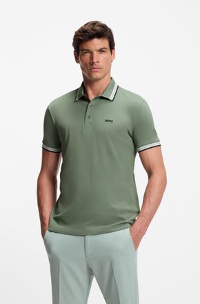 Boss Green by Hugo Boss Poloshirt BOSS GREEN Paddy, Herren, Gr. 6XL, gr&uuml;n (open gr&uuml;n359), Jersey, Obermaterial: 100% Baumwolle, unifarben, regular fit, hoch geschlossener Aus