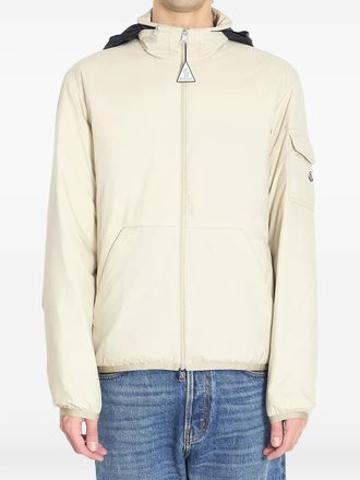 Moncler padded logo patch jacket - Toni neutri