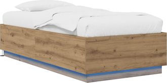 vidaXL Estructura De Cama Con Led Roble Artisan 80 X 200 Cm Vidaxl