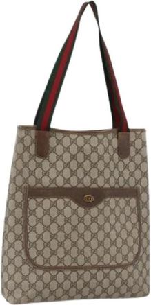 Gucci Pre-owned Vintage Tote Bag - Dames - Vintage Shopper - Beige - ONE Size - Leer - Vintage