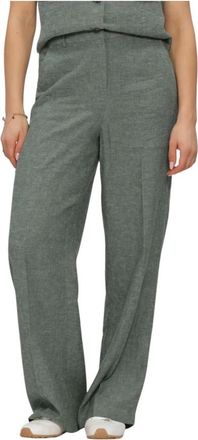 Moss Copenhagen Broeken, Dames, Groen, S, Linnen, Pennie Ginia HW Pants
