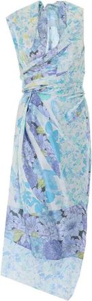 Maison Margiela Floral Drape Wrap Jurk - Dames - Jurken - Veelkleurig - Maat: 2XS Zijde