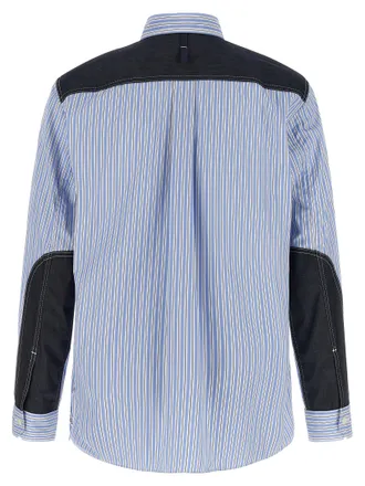 Junya Watanabe Denim Insert Striped Shirt - blue