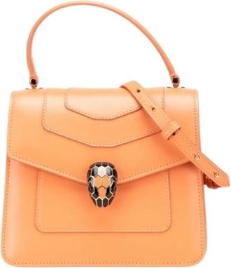 Bulgari Pre-owned Vintage Handtas - Dames - Vintage Handtas - Oranje - ONE Size - Leer - Vintage