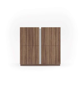 HERDASA Recibidor Zapatero Modelo 516 Acabado Nogal Claro/blanco, 90 X 95 X 35 (alto X Ancho X Fondo)