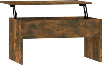 vidaXL Vidaxl - Mesa De Centro Madera Ingenier&iacute;a Roble Ahumado 80x50,5x41,5 Cm