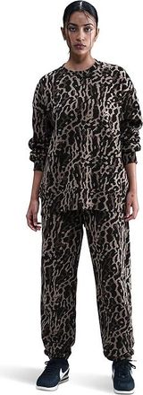 Nike Sportswear Phoenix Fleece High-Rise Oversized All Over Print Pants Womens Clothing Black/Ironstone/Black : XL (US 16-18)