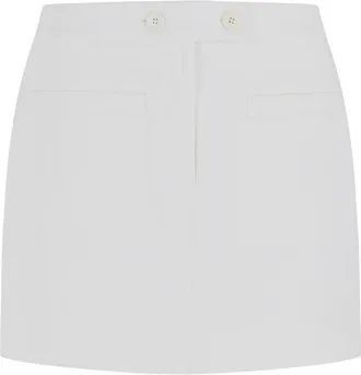 Courr&egrave;ges White Wool Blend Miniskirt