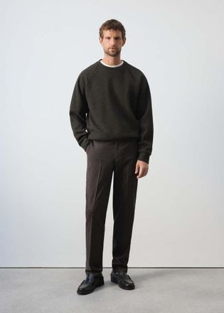 Mango Felpa effetto garzato marrone - Uomo - XXL - MANGO MAN