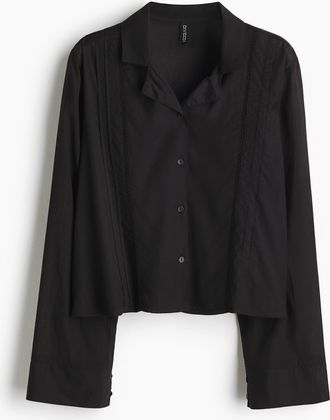 H&M Schlafoberteil mit Biesenfalten - Schwarz