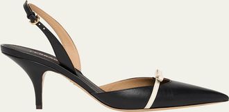 Ferragamo Gylla Bicolor Leather Bow Slingback Pumps