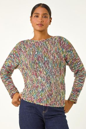 Roman Patterned Tape Yarn Knit Jumper