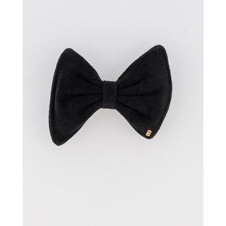 Alexandre de Paris Suede hair bow barette in Black at Nordstrom