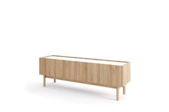 AKL FURNITURE Mueble para TV efecto madera Crema y Blanco