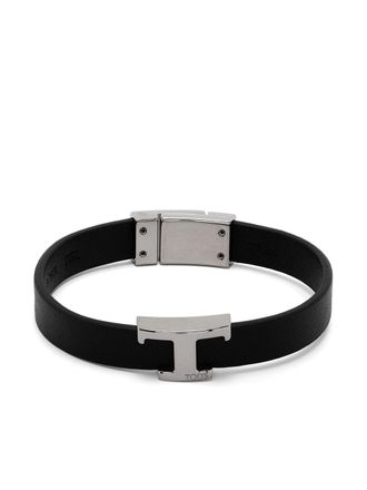 Tod's Bracciale con placca logo - Nero