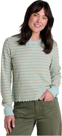 Toad&Co Foothill Long Sleeve Crew II Womens Clothing Cloud Stripe : XL, Cotton/Polyester