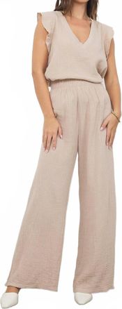 La Made Cali Chill Wide Leg Pant In Oak Bark