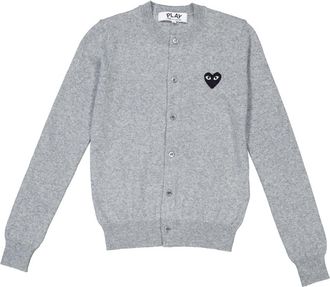 Comme Des Garçons Black Heart Logo Cardigan In Grey, Brand Size Medium
