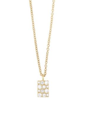 Bony Levy Katharine Pav&eacute; Rectangular Pendant Necklace in 18Ky at Nordstrom
