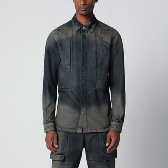 Rick Owens Camicia Fogpocket in denim grigio degrad&egrave;