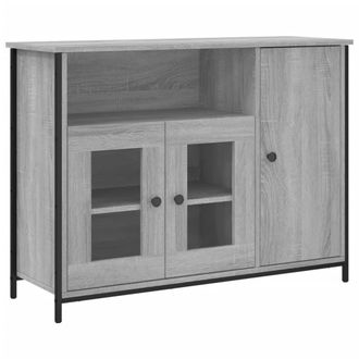 Berkfield Home Sideboard Grey Sonoma 100x35x75 cm Engineered Wood | Size: 100 x 35 x 75 cm