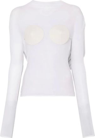 Jean Paul Gaultier Kegelvormige top met lange mouwen - Wit