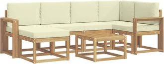 vidaXL Conjunto De Sof&aacute;s De Exterior 7 Uds. Blanco Y Crema Vidaxl