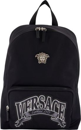 Versace Sleek Black Nylon Backpack
