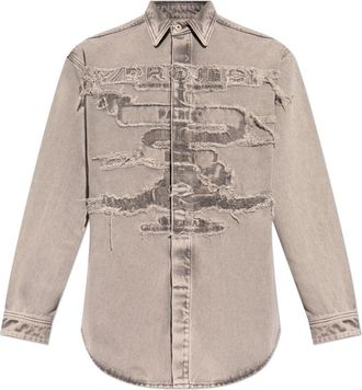 Y / Project frayed denim shirt - men - Cotton - L - Grey