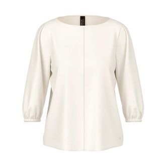 Marc Cain Feminine Blouse in Pure Silk - Dames - Blouses & Shirts - Wit - Maat: 3XL Zijde