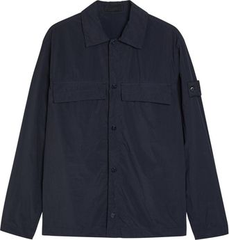 Stone Island Ghost Logo Nylon Overshirt - Navy - XL